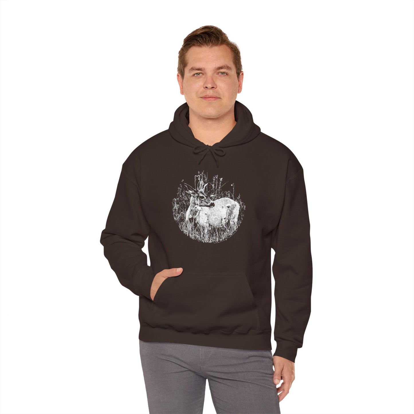 Young Buck Nature Hoodie – Limited Edition Unisex Heavy Blend Sweatshirt | Cozy Outdoor - Themed Canadian Design - craving nature