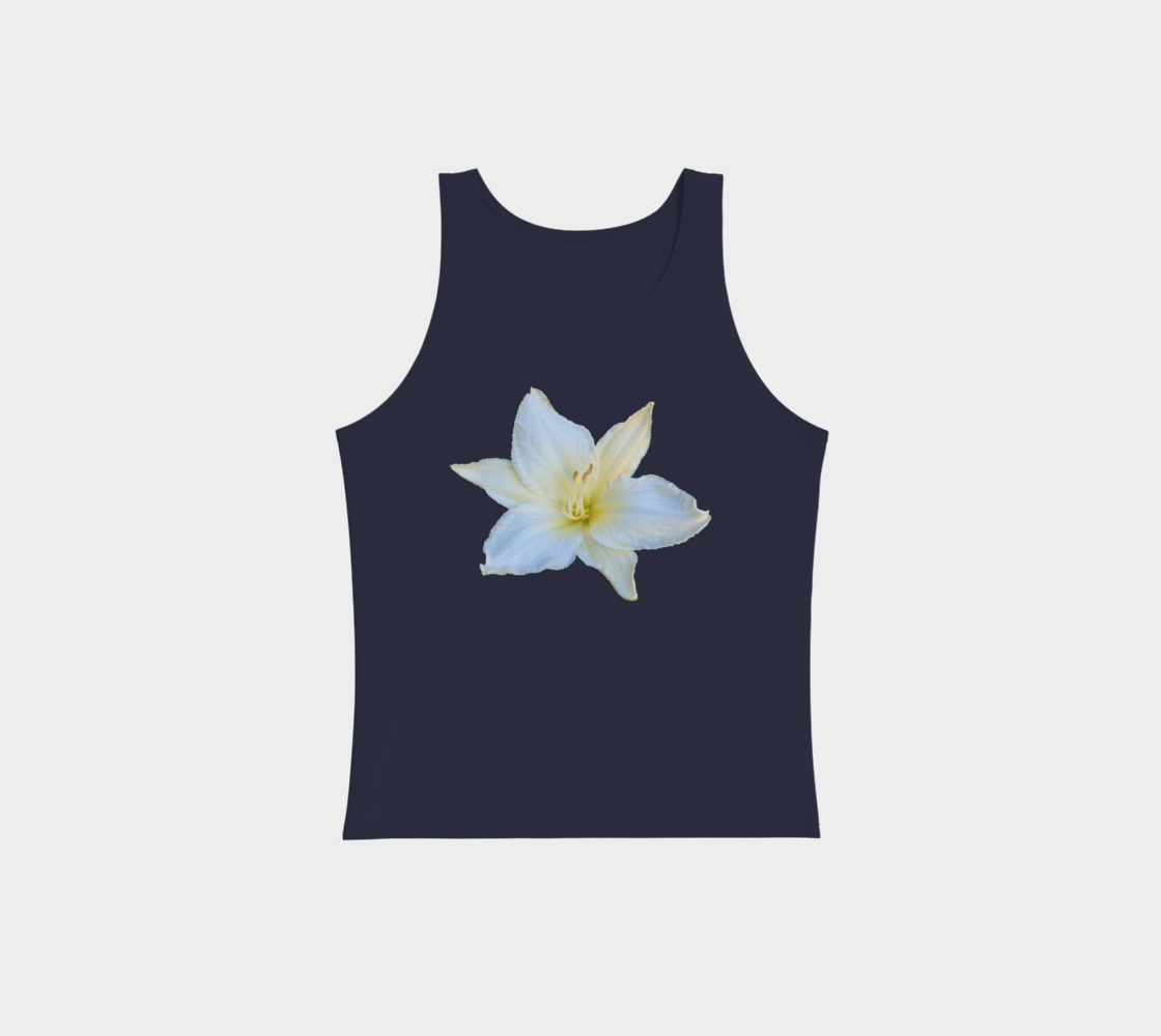 Premium Unisex Tank Top with White Flower Print (front & back design)