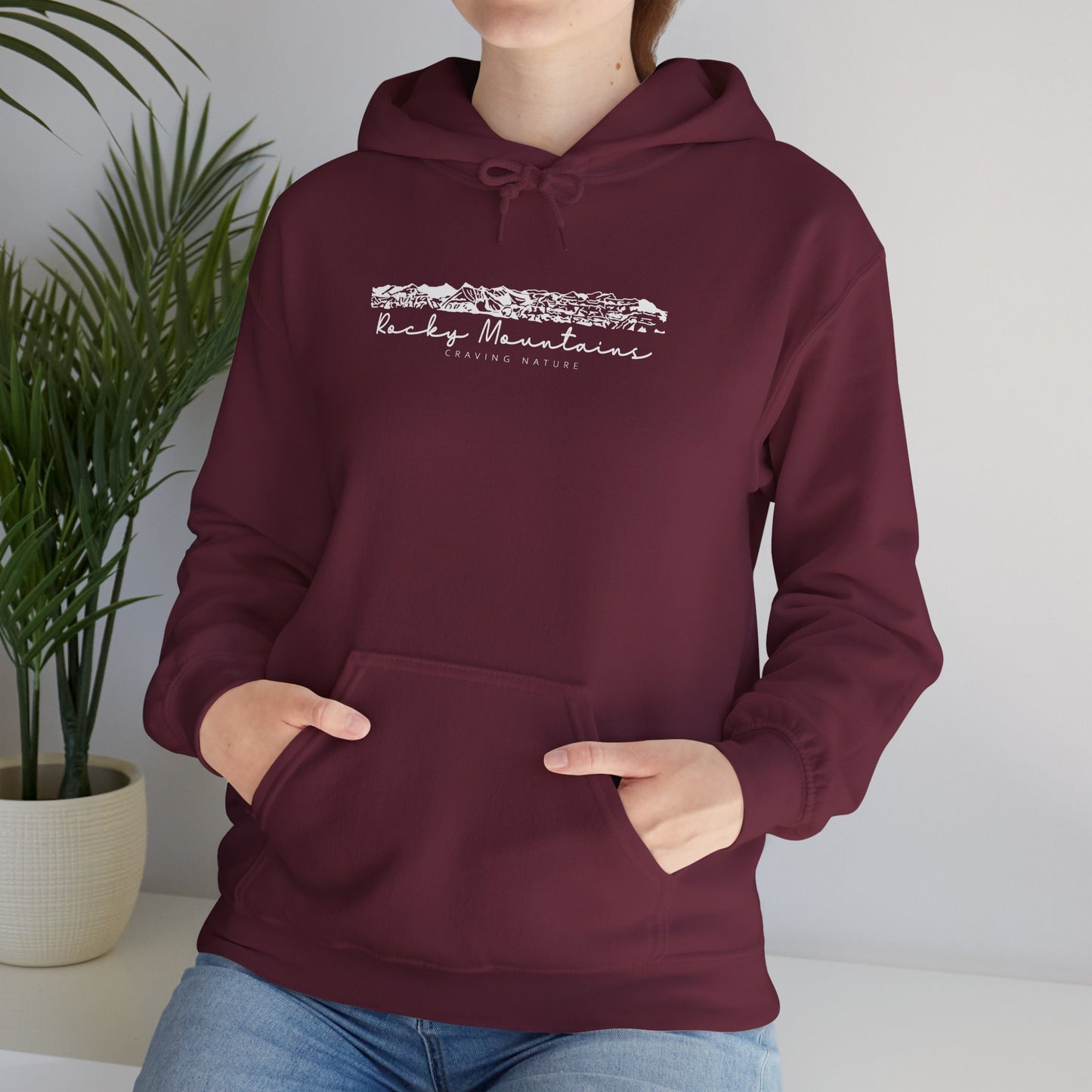 Rocky Mountains Hoodie, Unisex Heavy Blend | Cozy Canadian Design