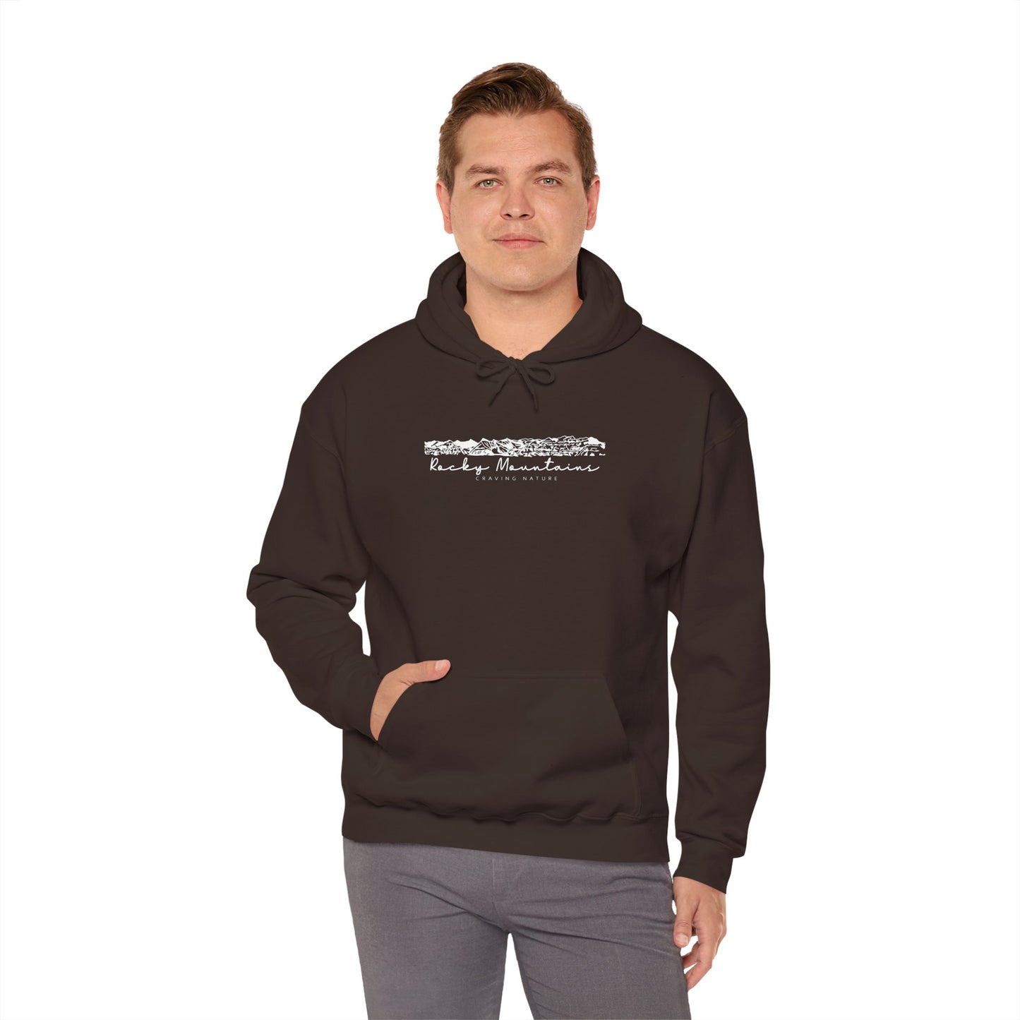 Rocky Mountains Hoodie, Unisex Heavy Blend | Cozy Canadian Design