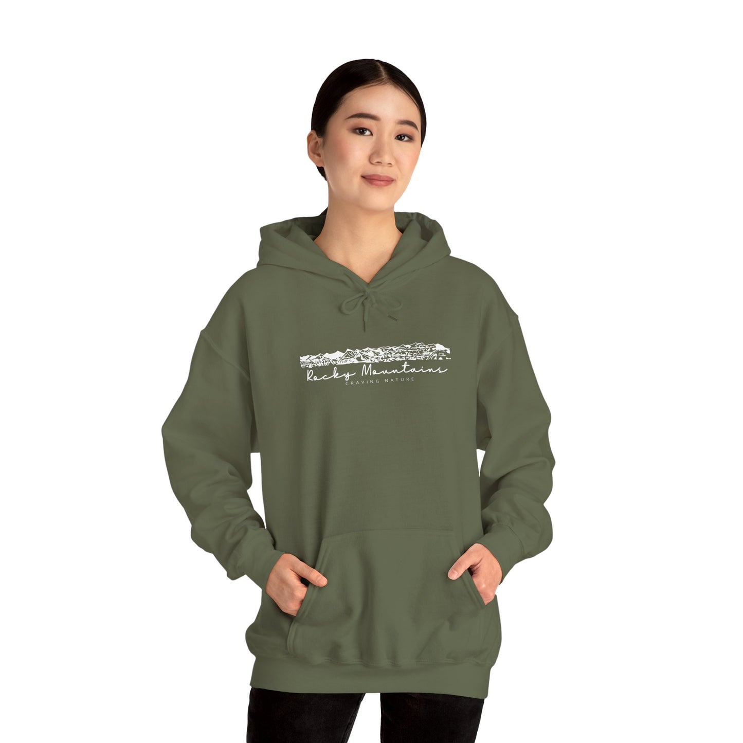 Rocky Mountains Hoodie, Unisex Heavy Blend | Cozy Canadian Design