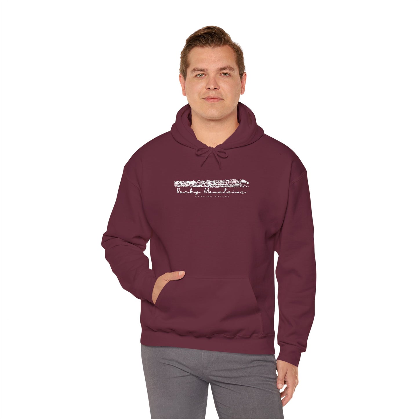 Rocky Mountains Hoodie, Unisex Heavy Blend | Cozy Canadian Design