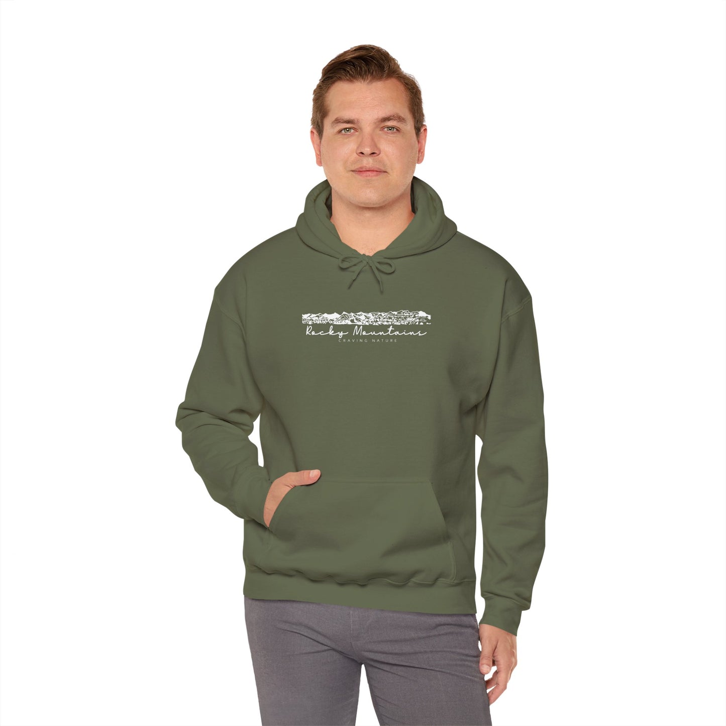 Rocky Mountains Hoodie, Unisex Heavy Blend | Cozy Canadian Design