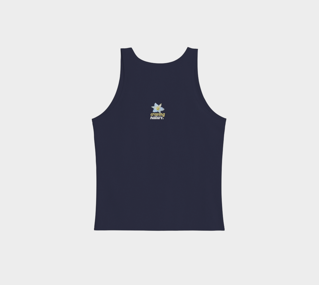 Premium Unisex Tank Top with White Flower Print (front & back design)