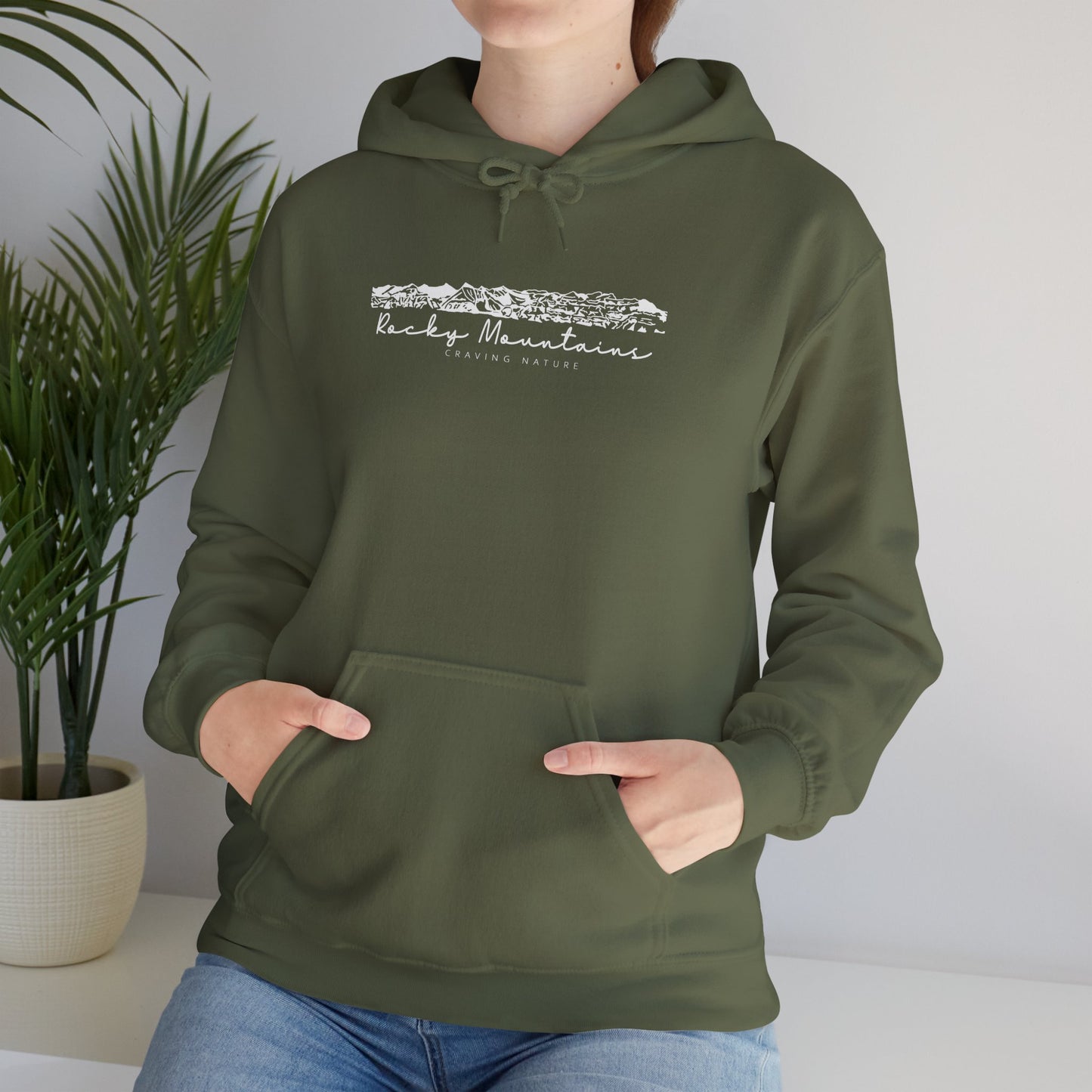 Rocky Mountains Hoodie, Unisex Heavy Blend | Cozy Canadian Design