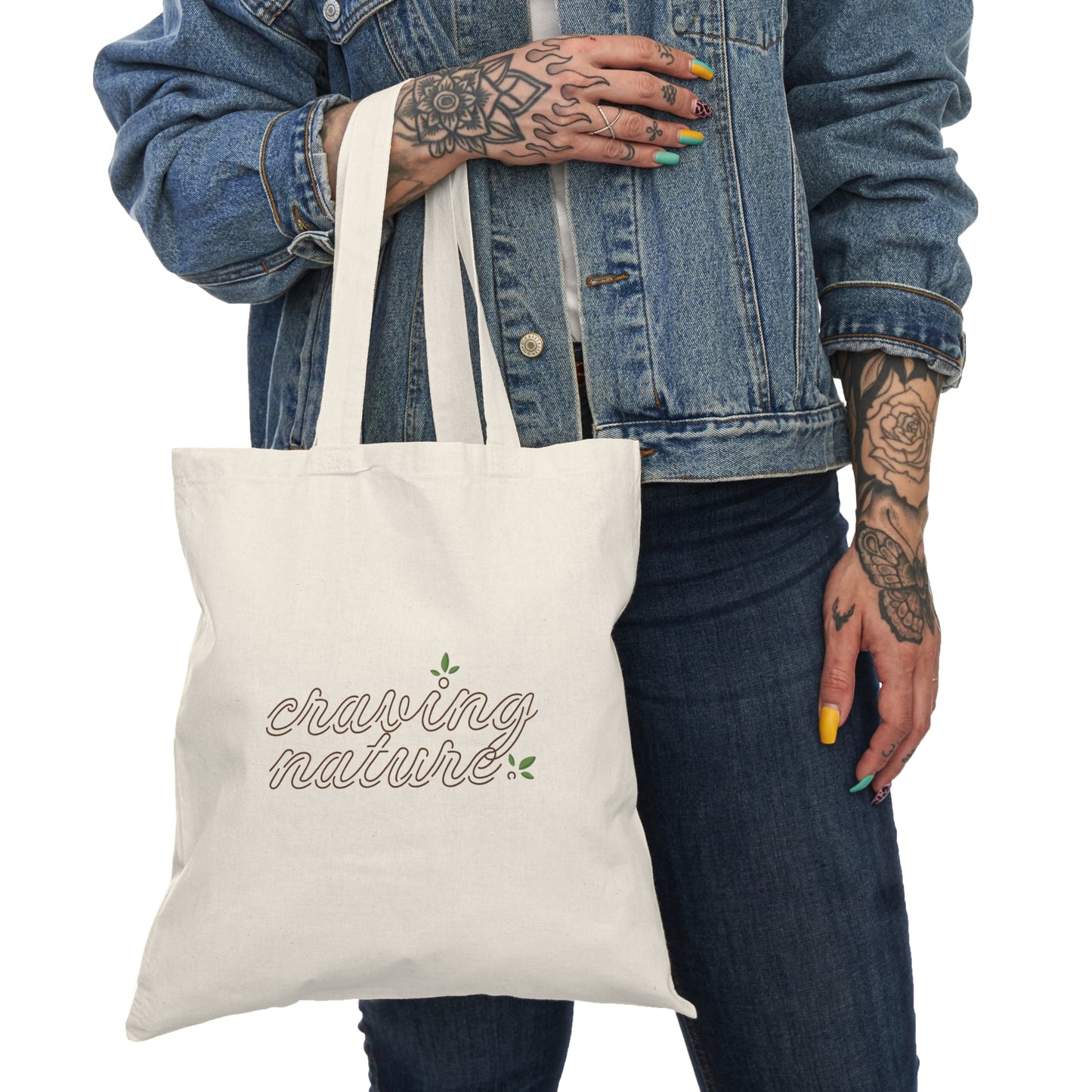 'Craving Nature' Natural Cotton Reusable Tote Bag | Sustainable Canadian Design - craving nature