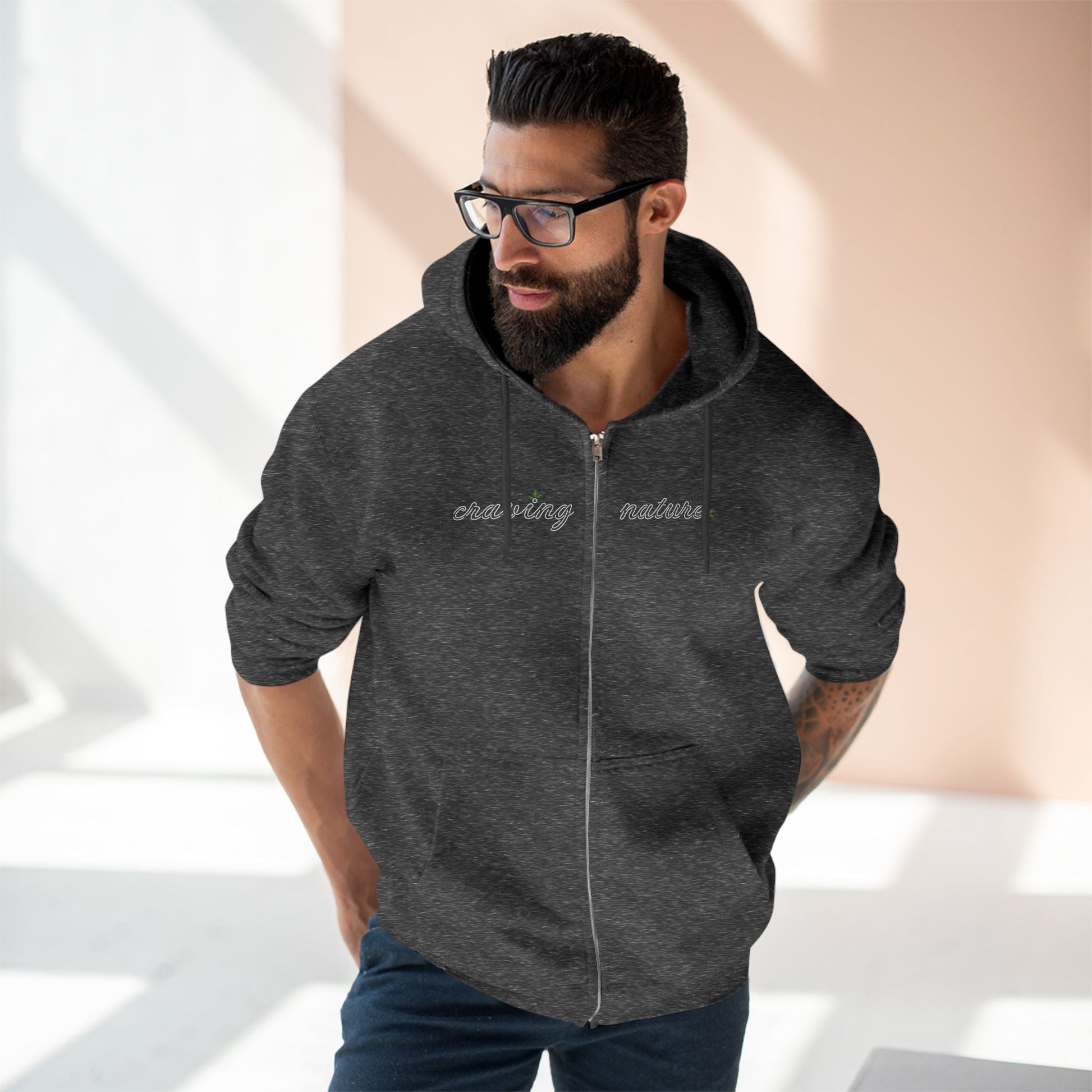 Limited Edition ‘Day & Night’ Unisex Zip Hoodie | 'Craving Nature' Design by Canadian Artist - craving nature