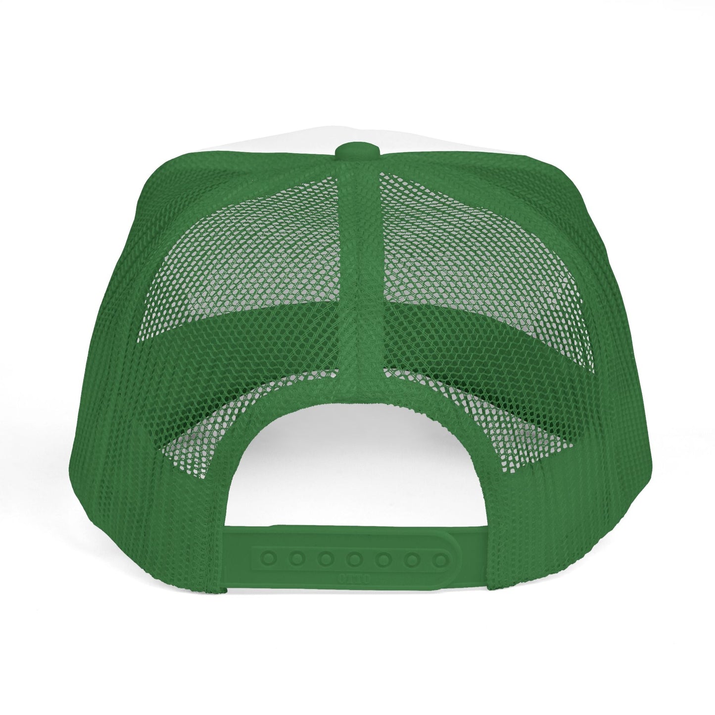 Back side of Retro Trucker Cap, 'Day' version with green mesh in back.