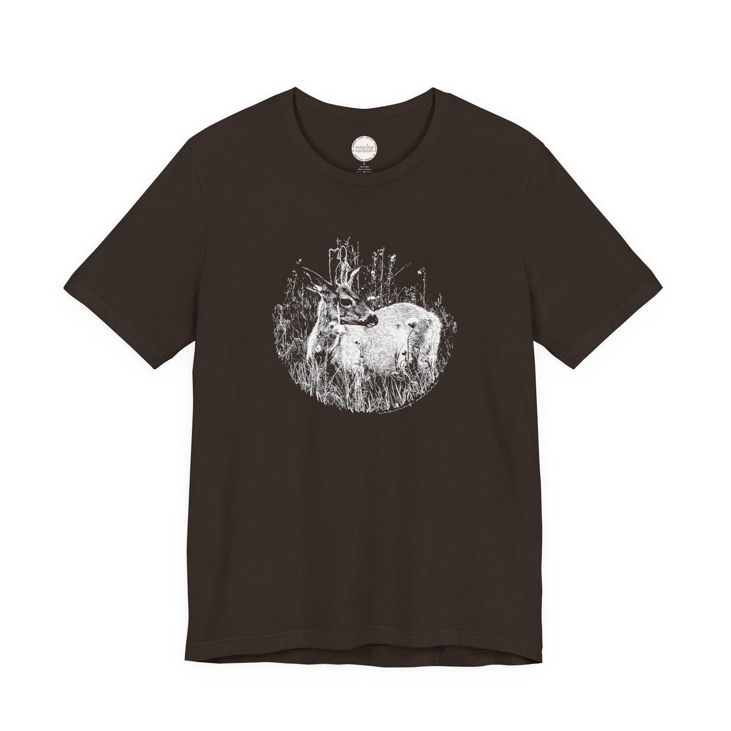 Nature - Inspired 'Young Buck' Jersey Short Sleeve Tee | ‘Craving Nature’ Design by Canadian Artist - craving nature