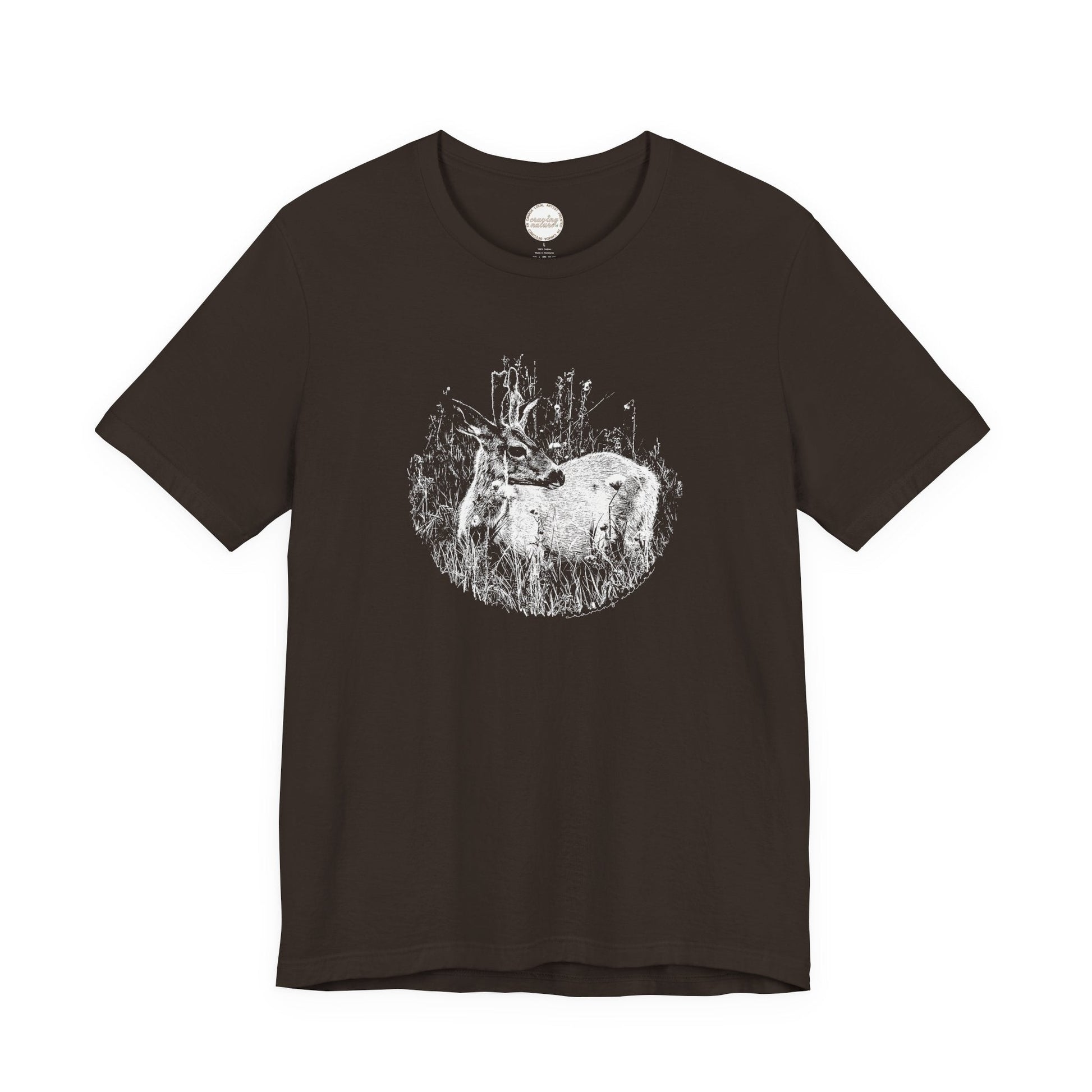 Nature - Inspired 'Young Buck' Jersey Short Sleeve Tee | ‘Craving Nature’ Design by Canadian Artist - craving nature