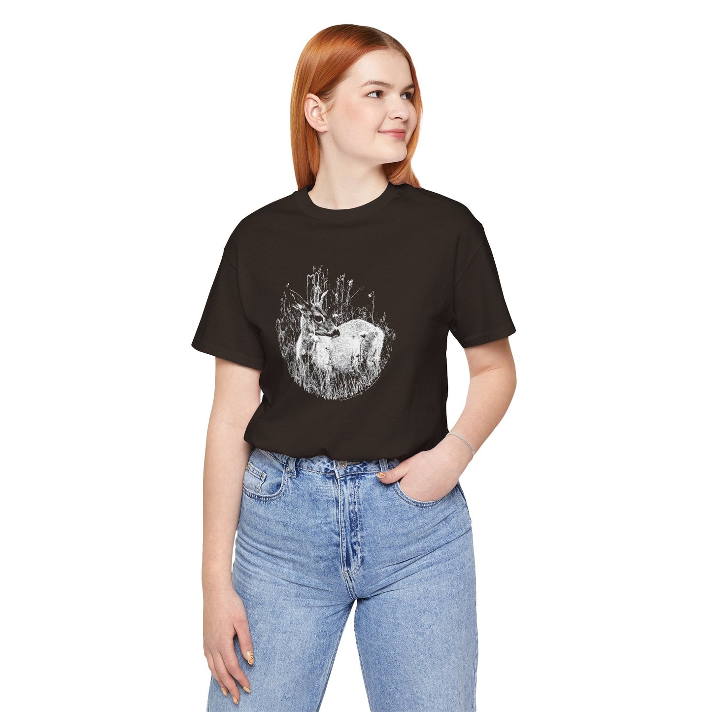 Nature - Inspired 'Young Buck' Jersey Short Sleeve Tee | ‘Craving Nature’ Design by Canadian Artist - craving nature