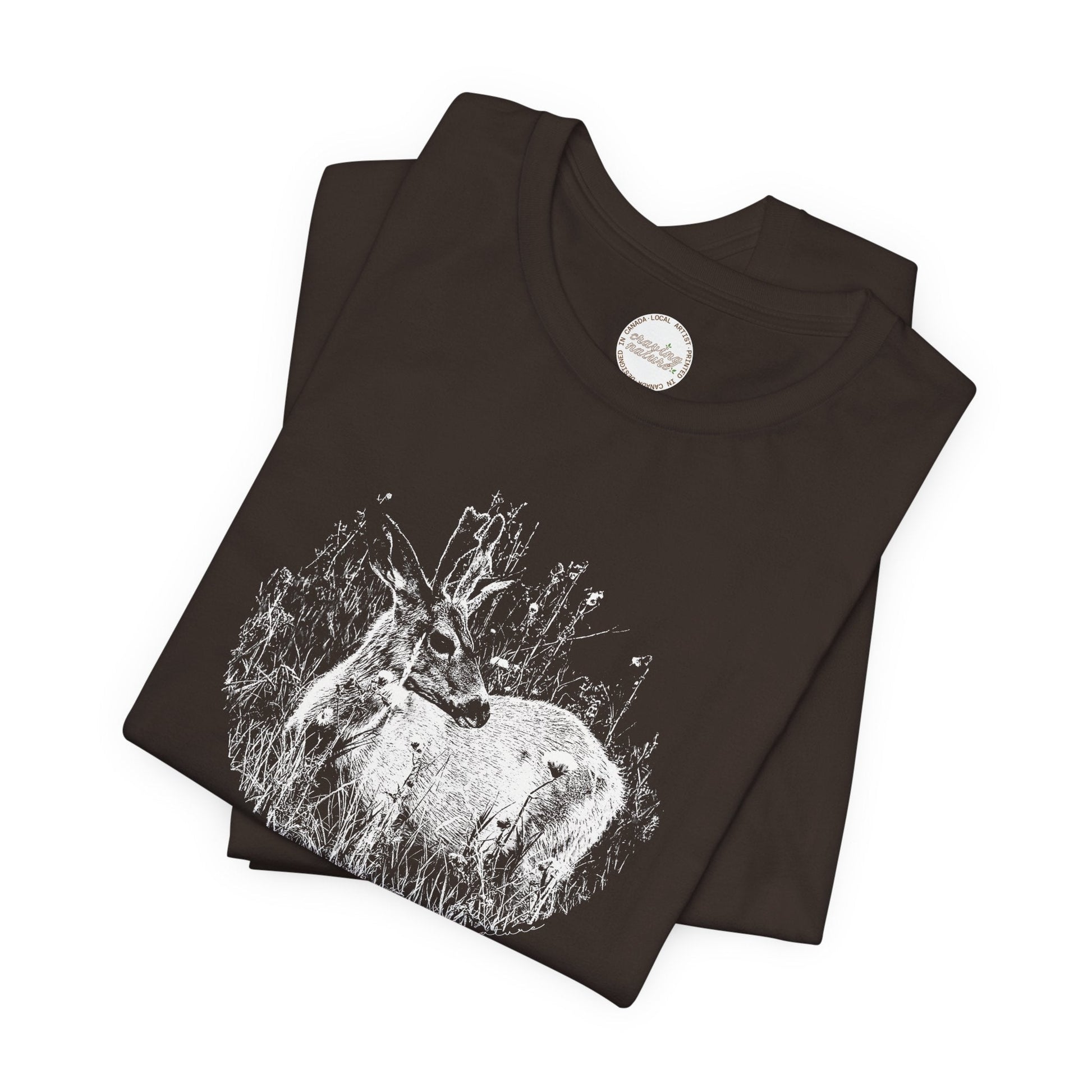 Nature - Inspired 'Young Buck' Jersey Short Sleeve Tee | ‘Craving Nature’ Design by Canadian Artist - craving nature