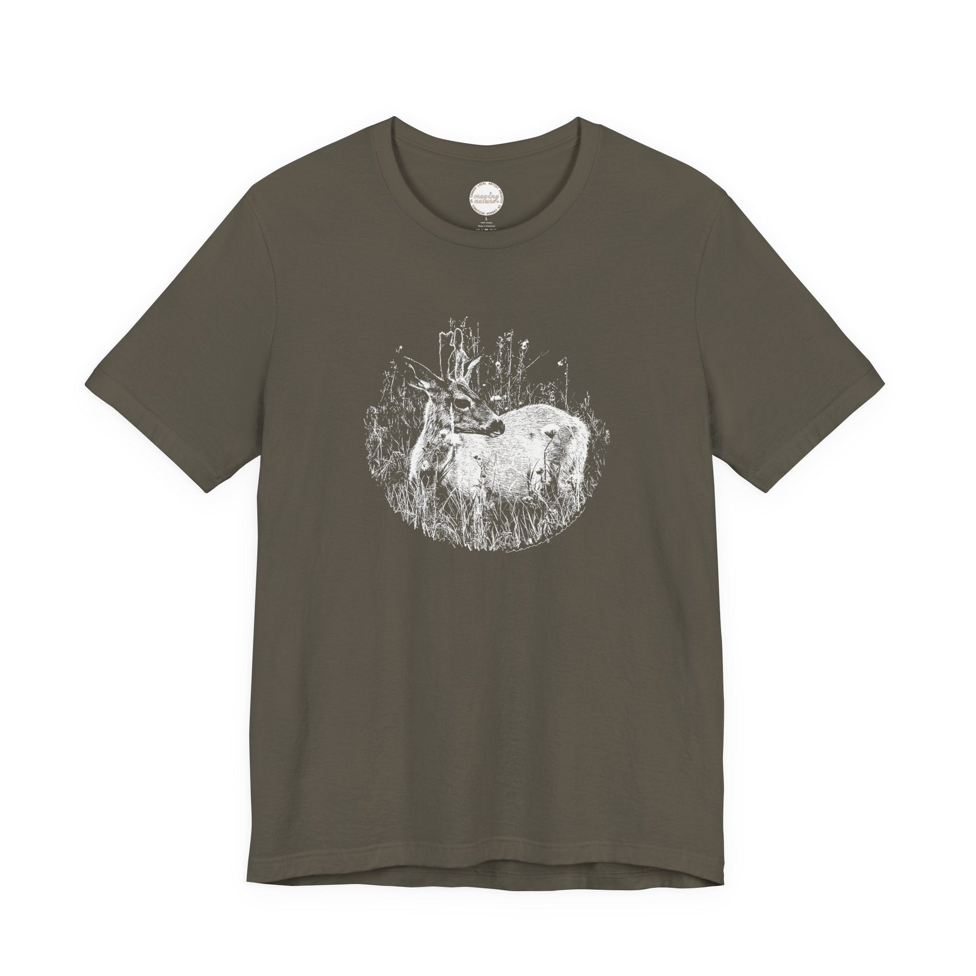 Nature - Inspired 'Young Buck' Jersey Short Sleeve Tee | ‘Craving Nature’ Design by Canadian Artist - craving nature