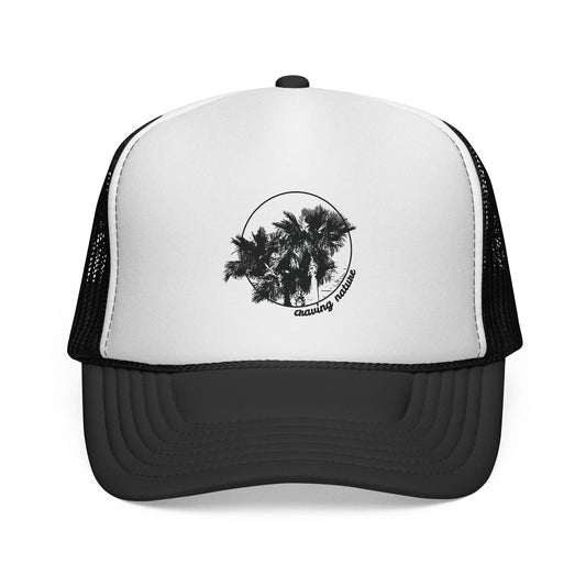 Palm Tree Trucker Caps | Black & White Print, Lightweight, 3 Colours - craving nature
