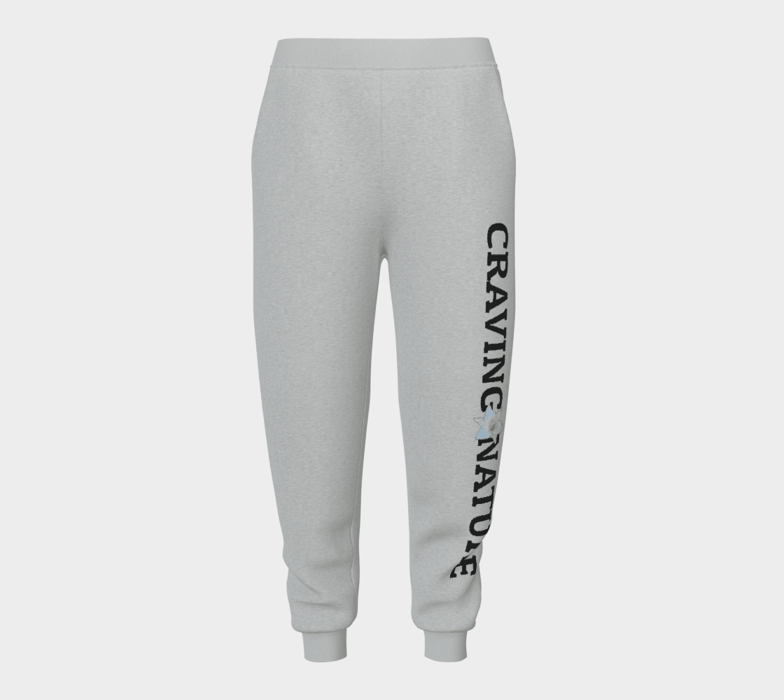 Unisex Joggers with Craving Nature White Floral Graphic Print (Left Leg) - craving nature