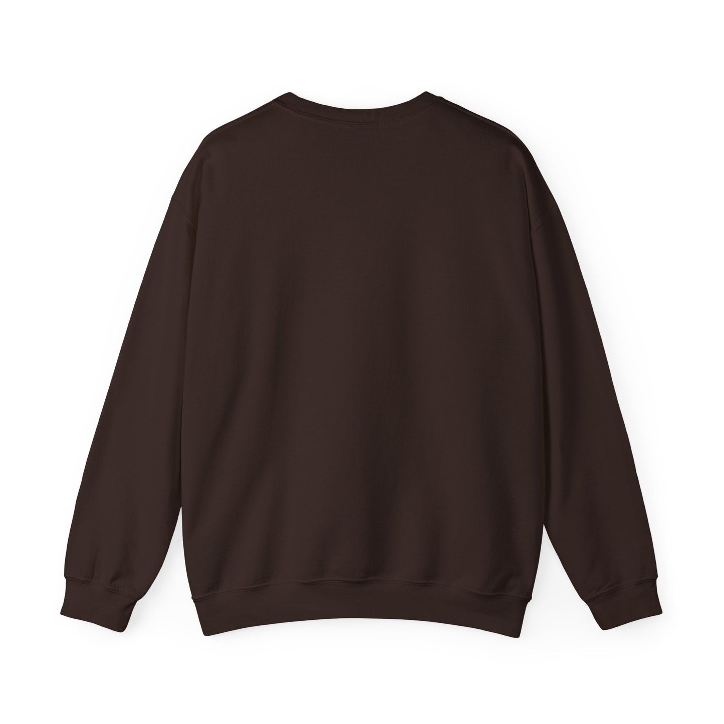 Back view of 'Young Buck' sweater in 'dark chocolate' colour. Back is blank, no print.